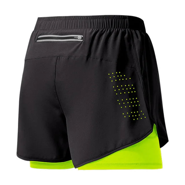 Shorts deportivos - Verde Fluorescente