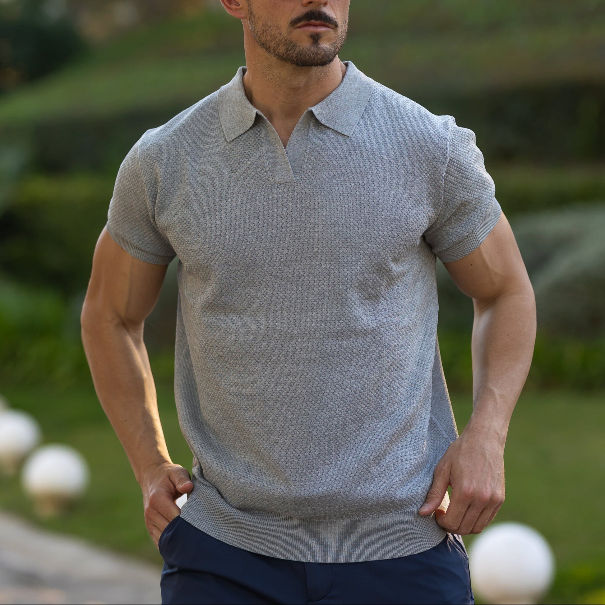 Verona Mesh Polo - Gris Perla
