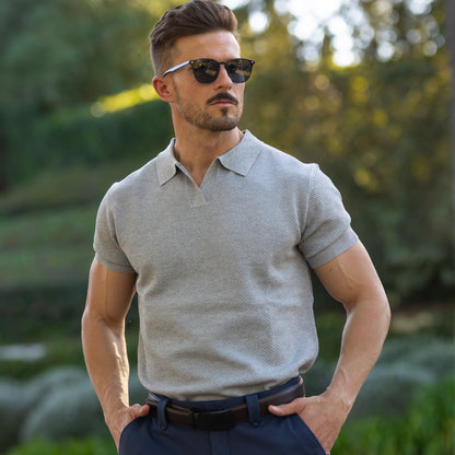 Verona Mesh Polo - Gris Perla