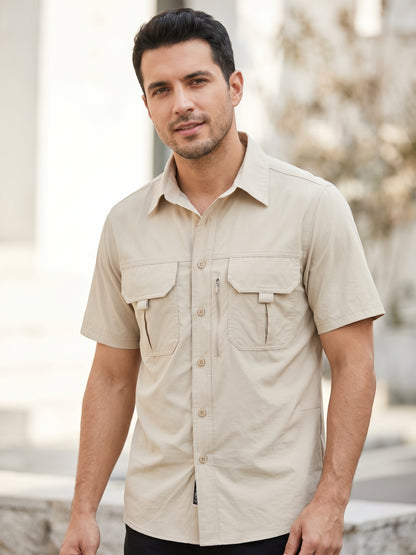 Camisa Outdoor Hombre - Beige lifestyle 2