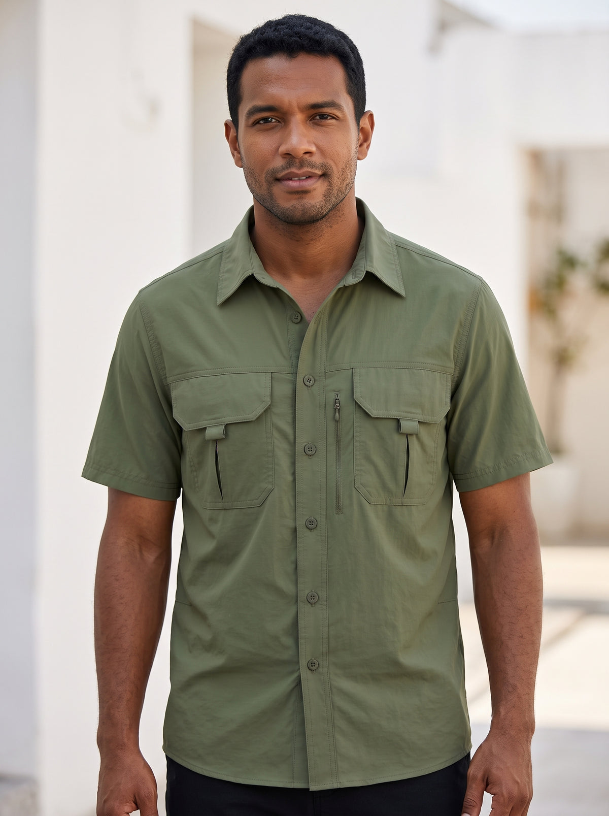 Camisa Outdoor Verde Militar - Hombre mexicano